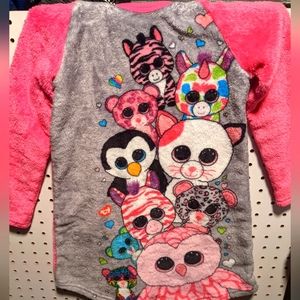 ❄️ Ty Beanie Boos Nightgown, Pink Fleece, Girls 6x